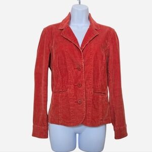 Vintage St John's Bay Brick Orange Corduroy Blazer Jacket size small